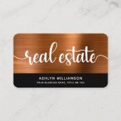 Koper Zwart Foto Makelaar QR Code vet Visitekaartje (Voorkant)