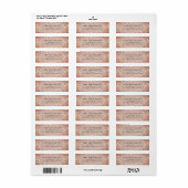 Koperadres Roos Bokeh Return Etiket (Full Sheet)