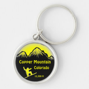 Koperberg Colorado gele sleutelhanger van snowboar