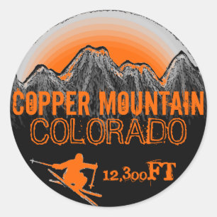 Koperberg Colorado oranje skistokken Ronde Sticker