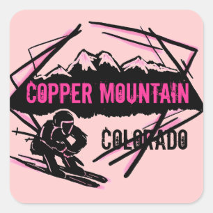 Koperberg Colorado ski roze stickers