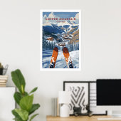 Koperberg Ski-poster Winter Ski-dorp Poster (Thuiskantoor)