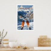 Koperberg Ski-poster Winter Ski-dorp Poster (Keuken)
