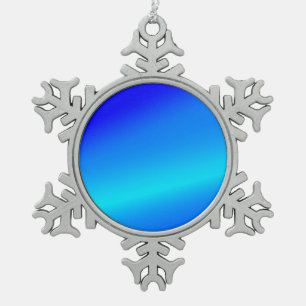 Koperblauwe ombre waterverf abstracte pastel tin sneeuwvlok ornament