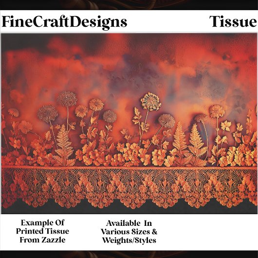 Koperbloemen & Kant Panel EJ8 Decoupage Tissuepapier