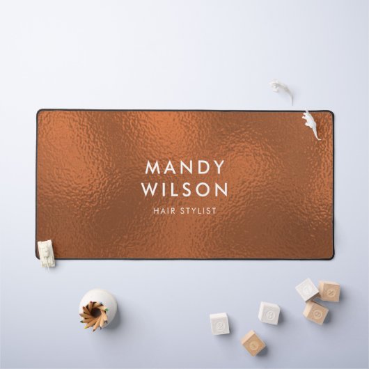 Koperbrons Shine Stijlvolle FAUX FOLIE GROOT Bureaumat (Kindertafel)