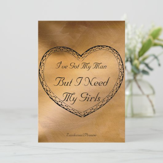 Koperbruiloft Ik heb mijn Man - Harteuitnodiging Kaart (Staand voorkant)