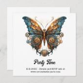 Koperen Fladderende Knutselaar Vlinder Steampunk B Aankondiging (Voorkant / Achterkant)