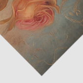  koperen Franse rozen stoffig sinaasappel faux gol Tissuepapier (Detail)