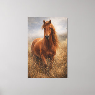 Koperen Geest Kastanjebruine Paard Uitgerekte Canvas Afdruk