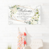 Koperen Geometrische Witte Bloemige Marmeren Bruil Spandoek (Insitu)