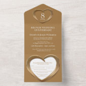 Koperen huwelijksjubileum 8 jaar feest evenement a all in one uitnodiging (Binnen)