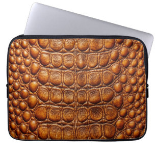Koperen krokodil alligator faux lederen print laptop sleeve