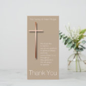 Koperen kruis rouwkaarten bedankje kies kleur 2 bedankkaart (Staand voorkant)