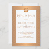 Koperen Metallic Elegante Monogram Oefen Diner Kaart (Voorkant)