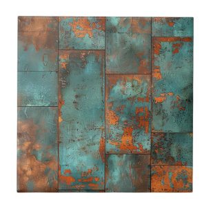 Koperen Patina met Afwerking Tegeltje