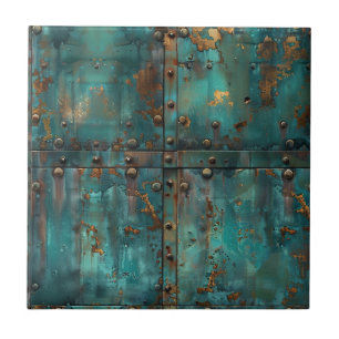 Koperen Patina met Afwerking Tegeltje