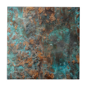 Koperen Patina met Afwerking  Tegeltje