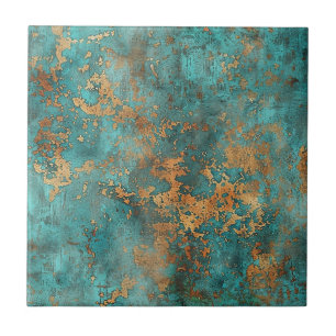Koperen patina met distressed-effect tegeltje