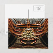 Koperen stoommachinetrein - Steampunk Engineer Briefkaart (Voorkant / Achterkant)