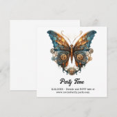 Koperen Tinkerer Vlinder Steampunk Bruiloft Aankondiging (Voorkant / Achterkant)
