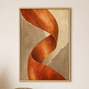 Koperen Vouw Gouache Boho Kunst Poster