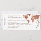 Koperen Wereldkaart Boarding Pass Opslaan Datum Ka Aankondiging (Achterkant)