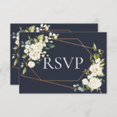 Kopergeometrisch blauw RSVP (Voorkant / Achterkant)