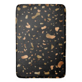 Kopergoud op Black Terrazzo Stone Badmat (Voorkant Verticaal)