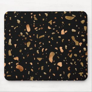 Kopergoud op Black Terrazzo Stone Muismat