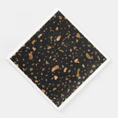 Kopergoud op Black Terrazzo Stone Servet (Hoek)