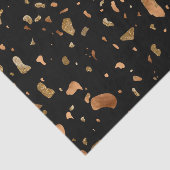 Kopergoud op Black Terrazzo Stone Tissuepapier (Detail)