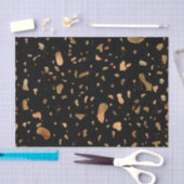 Kopergoud op Black Terrazzo Stone Tissuepapier (Craft)