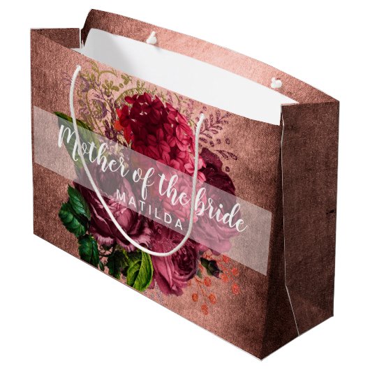 Kopergoudfloremmer van het roos van koper groot cadeauzakje (Achterkant Gekanteld)