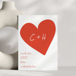 Kopergrote Rode Hart Liefde Koppels Initialen Bewa Kaart