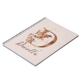 Koperherfst Floral Letter D Herfst Flowers Notitieboek (Linkerzijde)