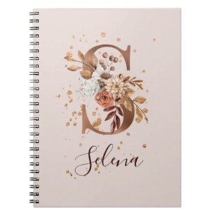 Koperherfst Floral Letter S Herfst Flowers Notitieboek