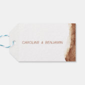 Koperkleur moderne eenvoudige bruiloft dank u cadeaulabel (Achterkant Horizontaal)