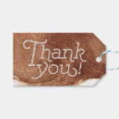 Koperkleur moderne eenvoudige bruiloft dank u cadeaulabel (Voorkant (Horizontaal))