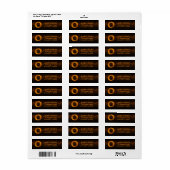 Koperkleurenmonogram L Retouradreslabels Etiket (Full Sheet)