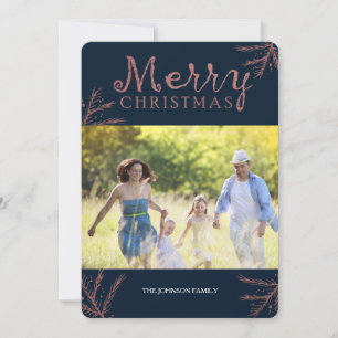 koperkleurige dennentakken kerst Kaart