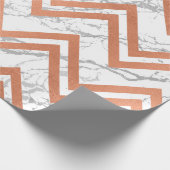 Koperkleurige Roos Gold Marble Zig Zag Chevron Gra Cadeaupapier (Hoek)