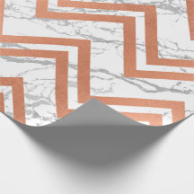 Koperkleurige Roos Gold Marble Zig Zag Chevron Gra