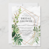 Kopermarmer Geometric Tropical Gold Shower Kaart (Voorkant)