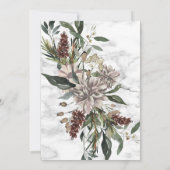 Kopermarmer Geometric Winter Greenery Wedding Kaart (Achterkant)