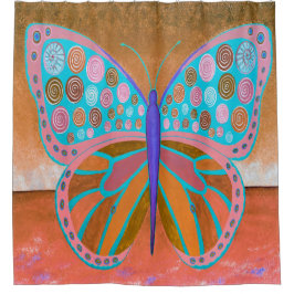 KoperOcean Butterfly Shower Curtain Douchegordijn