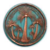 koperpalmbomen keramische knop (Voorkant)