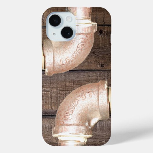 Koperpijp met achtergrond verouderde bordjes Case-Mate iPhone case (Achterkant)