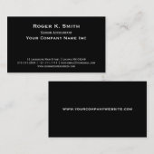 Koperplaat Klassieke Basic Black Elegant Simplicie Visitekaartje (Voorkant / Achterkant)