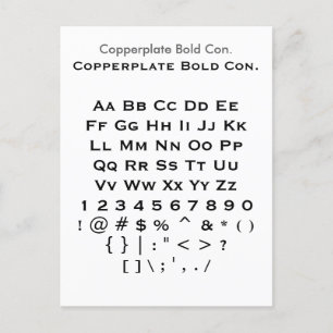 Koperplaat Vet Kon. - Datablad Zazzle Font Sampler Briefkaart